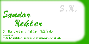 sandor mekler business card